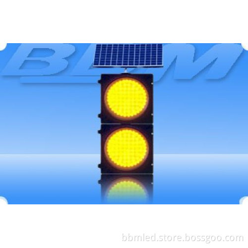 12" Solar Warning LED Traffic Light (SG300-3-15B)
